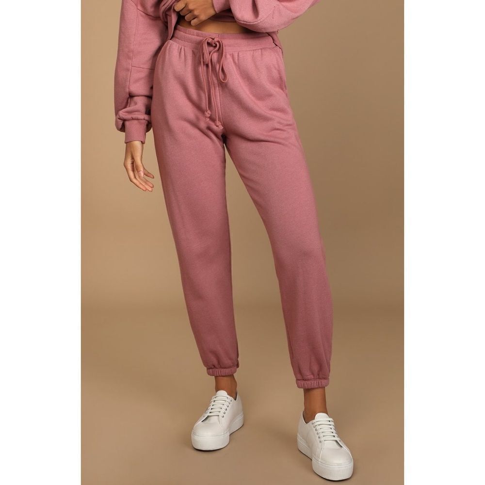 Lulus Boat House Mauve Pink Drawstring Joggers